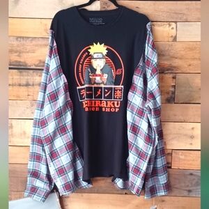 Upcycled Naruto Ichiraku Ramen Shop Long Sleeve Shirt
